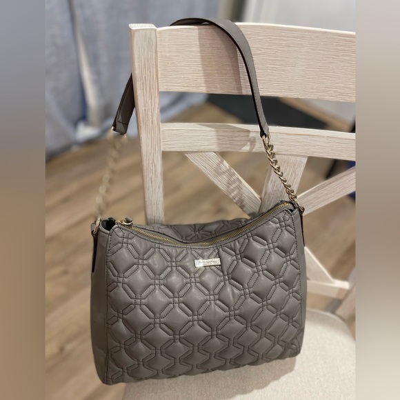 Kate Spade Gray Quilted Shoulder Bag - Picture 1 of 10